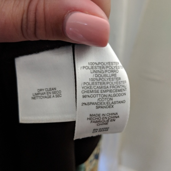 Jones New York midi skirt teal and brown floral - Picture 2 of 4